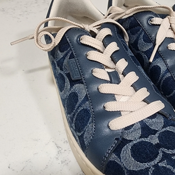 Coach CS106 Blue Demin Signature C's Shoes Womens 8.5B Coach Retail - Picture 7 of 10